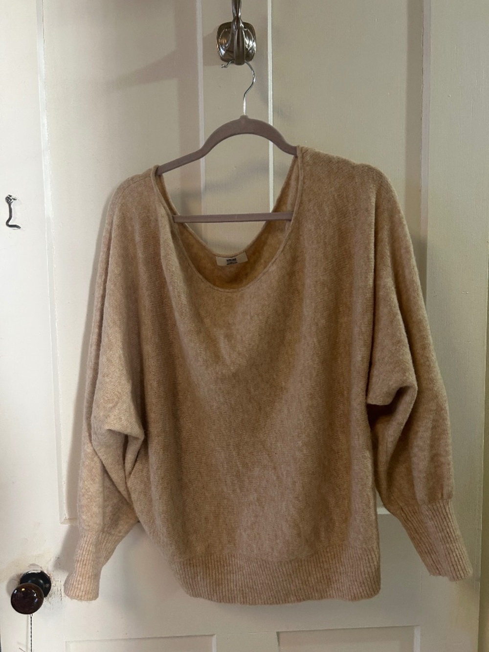 Wilfred (Aritzia) Tan Open Neck Sweater